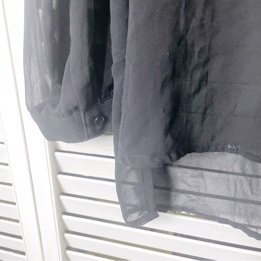 Sheer black button down blouse - Picture 5 of 5